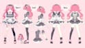 create live2d vtuber model, anime vtuber reference sheet, 2d character design
