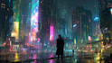create science fiction, dystopian, cyberpunk illustration