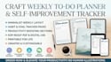 craft weekly to do planner, self improvement tracker, kdp digital planner design