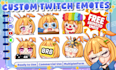 twitch emotes, chibi emotes, and animated emotes for stream