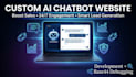 develop, custom ai chatbox website, base44 debugging v0 for business website