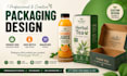 do product box packaging design juice bottle label design mailer box mockup
