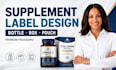 supplement label design, box, bottle, pouch label and box packaging design