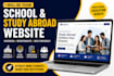 build school website, education website, university and study abroad website