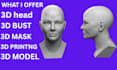 create 3d bust, 3d head, 3d bust model, bust model, 3d scuipting, printable bust