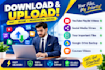 do download and upload anything, transfer, backup service