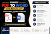 convert PDF to editable word document manually