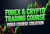 create elearning video course, forex video course, crypto course, online course