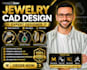 create custom jewelry cad design, render and 3d model for casting or 3d printing