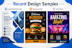 design professional canva flyers, posters and brochures