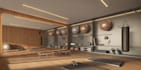 convert 2d sketch to 3d visual training room,functional layout,yoga studio space