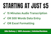 carry out accurate audio transcription and data entry