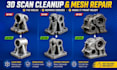 stl file repair, fix raw scan mesh, edit 3mf step cad modeling for 3d printing