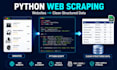 do python web scraping, data scraping, web scraping, and data mining