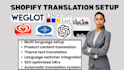 setup shopify translation langify langwill convey weglot transcy hextom amajo