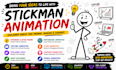 do 2d youtube stickman animation stick figure explainer video cartoon character
