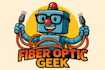 do amazing geek robot logo with free source file