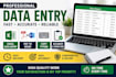 do accurate data entry, excel data entry, PDF to word