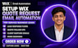 setup wix quote request email automation  for service business leads