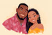 create cute disney couple pop art wall