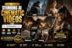 create epic fantasy and warrior ai videos