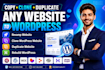 convert, copy, clone hostinger, replit, lovable, webflow website to wordpress