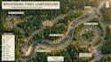 create camping map, park map, trail map, campground map, festival map, river map