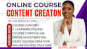 create ebook online course content, elearning course creation, course curriculum