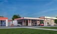 reconstruct 3d feeling station,workshop design,parking center, autos shop render