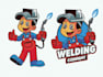 create a professional welding logo with industrial style