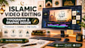 create golden audio visualizer video with urdu sufi quotes