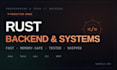 develop your high performance rust backend, API, and systems