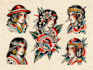create american traditional tattoo style design