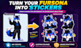 draw custom furry telegram stickers and discord emotes