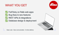 develop and fix your ruby on rails web application