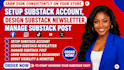 setup substack account, design substack newsletter, manage substack post
