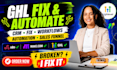 setup gohighlevel CRM automation fix workflows n8n make com sales funnel