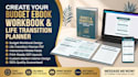 create budget ebook workbook design, life transition planner fillable pdf format