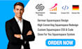 design, revamp german squarespace website, squarespace css, code, german website