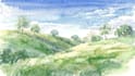 paint landscapes in watercolor