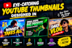 design professional thumbnail for youtube and social media