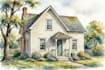 paint watercolor house portrait