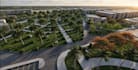 develop aerial landscape rendering, urban residential, educational master plan