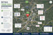 redesign, design retail trade aerial map, site arrow map, tracking map gis map