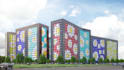 3d site model from topographic map scan, residential complex render,external cgi