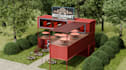 develop cgi container restaurant, pop up food court, cafe design, modular lounge