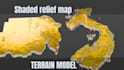 do premium 3d terrain map, 3d relief topographic model landscape stl for cnc