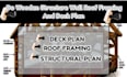 do wooden structure wall roof framing and deck plan