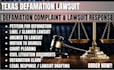 draft texas defamation lawsuit, libel, slander complaint and response