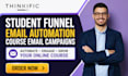 setup thinkific email automation student funnel course email campaigns